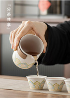 Service à thé en céramique fait main Kung Fu – Tasse à boire rapide portable pour voyage et affaires, style chinois, avec logo personnalisé, coffret cadeau