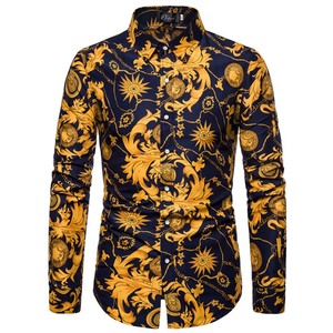 Fast Stock Available Various <strong>Patterns</strong> Printed Floral Hawaiian Long Sleeve <strong>Men</strong> Casual Blouse <strong>Shirt</strong> - Product Image 2