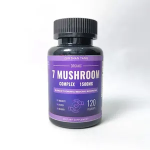 7 in 1 Reishi mantarı kapsül Cordyceps <span class=keywords><strong>Chaga</strong></span> türkiye kuyruk Shiitake kapsüller Lions Mane karışımı mantar kapsülleri - Product Image 1
