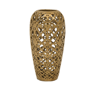 Vase de sol en aluminium style Art Déco, design ajouré complexe, décoration de haute qualité pour intérieur et extérieur, vente en gros - Product Image 1