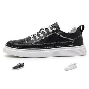 Nouvelles baskets tendance pour hommes 2024, en microfibre noire, personnalisables, chaussures de marche décontractées toutes saisons à lacets, vente chaude OEM - Product Image 1