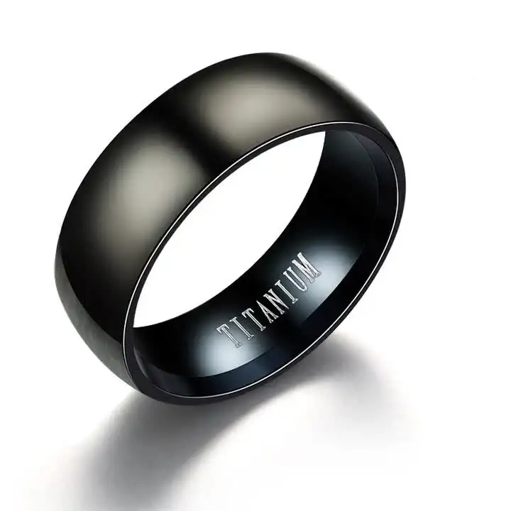 Popular Style Titanium Ring Fashion Stainless Steel Black Ring for Male Men