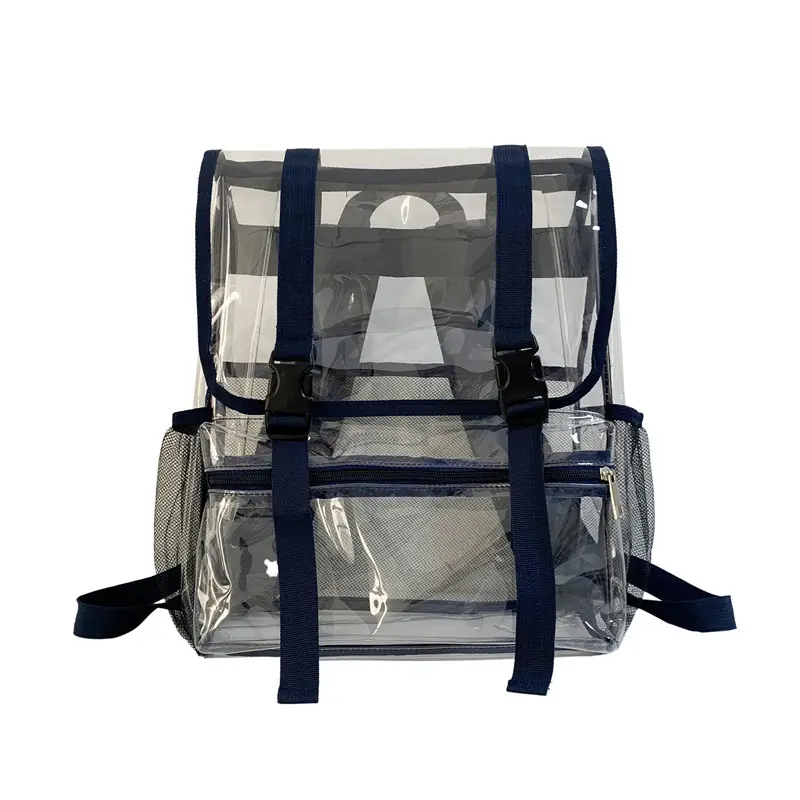 BSCI-Werk wasserdichte durchsichtige transparente PVC-Schultaschen Reisetaschen individuelle Freizeitsport-Damen-Rücksäcke