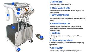 Macchina per turbina dentale portatile unità dentale dispositivo di terapia orale carrelli di trattamento Mobile con raggi <span class=keywords><strong>X</strong></span> - Product Image 2