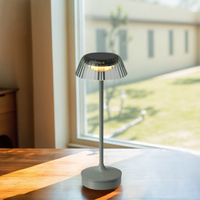 Lampe de table solaire d'intérieur et d'extérieur, abat-jour transparent, gradation progressive, portable, étanche, jardin, patio, lumière nocturne sans fil