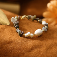Ensemble de bijoux bohèmes en pierre naturelle, tendance européenne et américaine, bracelet perlé, cadeau pour mère, petite amie, amies