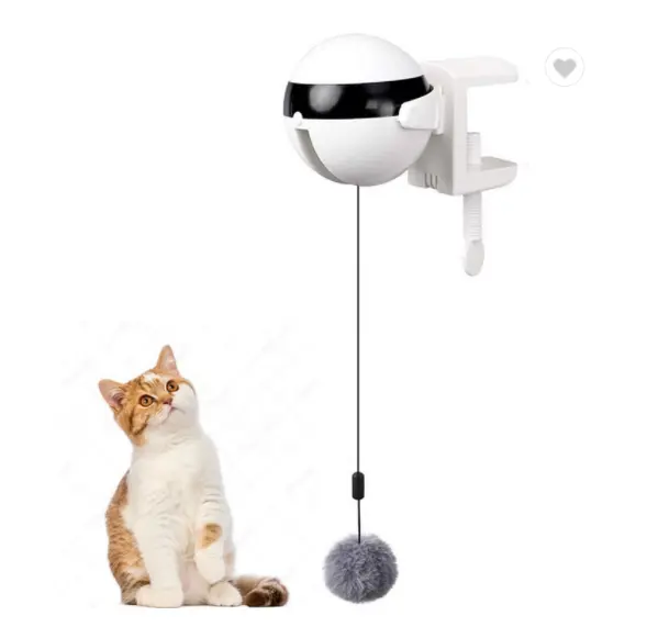 2023 Interactive Smart Automatic Electric Bounce Plush Ball Yoyo Fishing Electronic Cat Toy
