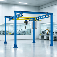 Grue portique autoportante KBK 2 tonnes à 4 piliers avec chariot motorisé et treillis renforcé pour ateliers et entrepôts