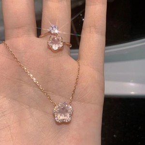 Collier pendentif en argent pur S925, chaîne de clavicule de luxe haut de gamme japonaise, avec zircon, motif cœur et nœud, pour jeune fille - Product Image 4