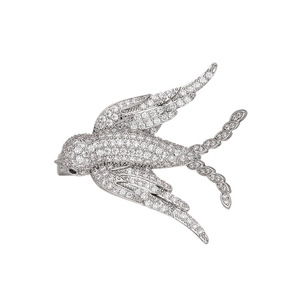 Micro Inlaid Zirconia Swallow Brooch Women's Fashion Animal Shape Party Corsage Pin Zinc Alloy XC07042D000 - Product Image 5