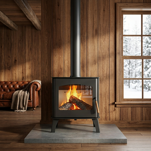 Stufa <span class=keywords><strong>a</strong></span> Legna R1002A da 10KW in Acciaio Nero, Ecologica, per Riscaldamento Interno, Durevole, Camino <span class=keywords><strong>a</strong></span> Legna con Ingresso <span class=keywords><strong>Aria</strong></span> Secondario - Product Image 1