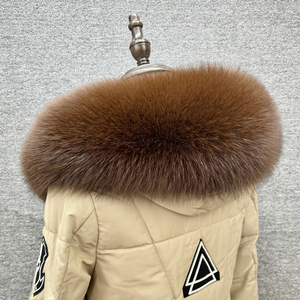 Abrigo para Hombre y Mujer con Capucha y Detalles de Piel, Calentador de Cuello de Invierno, Bufanda Peluda, Abrigo Parka para Mujer, Accesorios de Piel, Cuello de Piel de Zorro Auténtico - Product Image 6