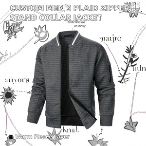 Veste zippée coupe-vent en toile unie pour homme, col Henry, style décontracté, automne, personnalisable - Product Image 2