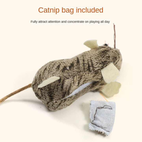 Nouveau jouet réaliste de chat de souris en peluche de conception avec l'herbe à chat-jeu interactif résistant à la mastication