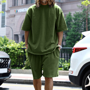 Ensemble de sport décontracté d'été pour le commerce extérieur – T-shirt à manches courtes et short <span class=keywords><strong>tendance</strong></span> pour hommes, style européen et américain - Product Image 6