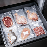 Sacs sous vide réutilisables pour aliments, sacs de conservation gaufrés pour viande, poisson, fromage, stockage au congélateur
