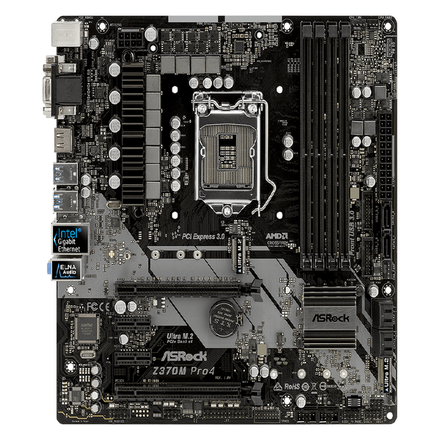 Plc ASRock Z370M Pro4 Motherboard LGA1151 Z370 ATX Motherboard Bulk Supply