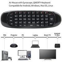 Souris volante russe C120 avec capteur gyroscopique, rechargeable, clavier QWERTY sans fil 2,4 GHz, télécommande pour Android TV Box et jeux
