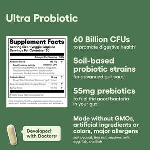 Cápsulas de Enzimas Digestivas Naturales Nutrawell, Suplemento para Adultos, Prebióticos, Probióticos, Certificado GMP HACCP, 60 Unidades, 2 Cápsulas por Unidad - Product Image 4