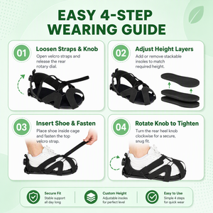Équilibreur de chaussure à réglage rapide pour botte de <span class=keywords><strong>marche</strong></span>, rehausseur de pied ambidextre à 3 niveaux réglables en hauteur pour la différence de longueur des jambes - Product Image 6