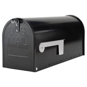 Boîtes aux lettres en métal noir pour montage extérieur, boîte aux lettres standard, boîte aux lettres en acier galvanisé robuste, capacité moyenne - Product Image 2