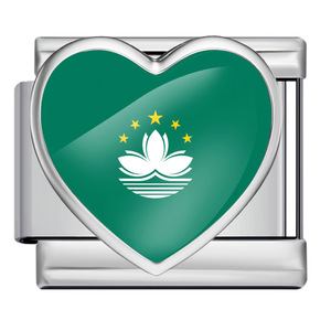 Pulsera Modular con Bandera Nacional en Forma de Corazón, Acero Inoxidable, Charm DIY, Unisex, Uso Diario - Product Image 3