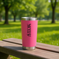 Gobelet à café Ojtor Electronic 500 ml en acier inoxydable 304, isolé sous vide, avec paille, logo personnalisé, couleur rose, maintien thermique 24/12 heures