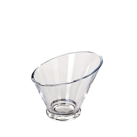 Bol à salade unique en polycarbonate transparent, seau incliné en plastique rigide pour légumes