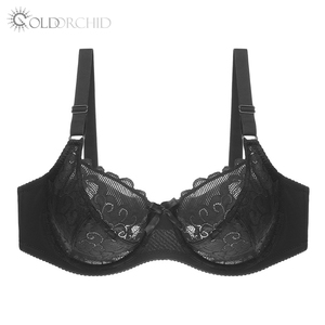 Sujetador <span class=keywords><strong>Sexy</strong></span> y Cómodo para Mujeres Gorditas, Blanco, con Relleno Fino, Talla Grande, Copas D y E - Product Image 3