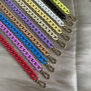 Tali rantai akrilik warna-warni untuk tas dompet modis variasi warna cerah Aksesori logam DIY aksesoris tas - Product Image 1