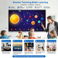 Écran Plat Interactif Tactile à Stylet 55 65 75 85 86 98 110 Pouces 4K LCD, Tableaux Blancs Numériques Interactifs Intelligents pour l'Enseignement Scolaire