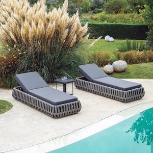 Chaise longue de jardin en rotin et aluminium, moderne, imperméable, pour hôtel, extérieur, piscine - Product Image 1