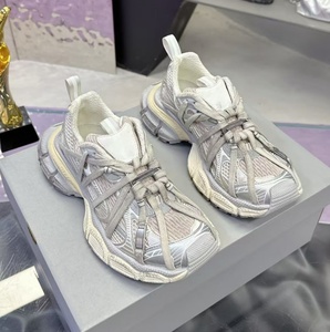 Zapatillas deportivas de lujo para parejas, con cordones, estilo dad shoes, de malla con acabado desgastado, suela gruesa y caña alta, talla XXXL - Product Image 6