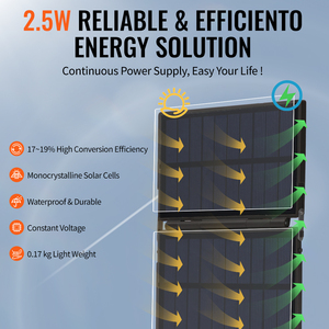 <strong>2</strong>.<strong>5</strong> <strong>Watt</strong> Potable Outdoor Folding <strong>Solar</strong> <strong>Panel</strong> Built in Battery With Output 5V 500ma for Scouting Camera Mobile Phone - Product Image 4
