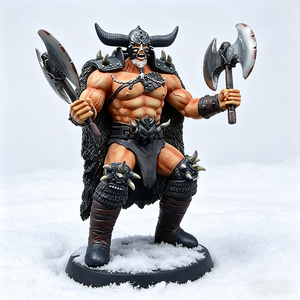 Estatua de Resina de Guerrero Vikingo Berserker, Figura de Fantasía con Doble Hacha, Miniatura Coleccionable Pintada a Mano para RPG - Product Image 5