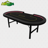 Table de jeu pliante ovale avec éclairage LED et pieds carrés robustes – Idéale pour le divertissement à domicile