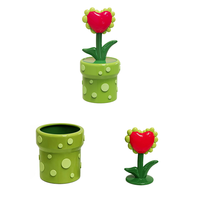 Pot à biscuits en céramique peint à la main en forme de plante, récipient en porcelaine avec couvercle en forme de cœur et de fleur