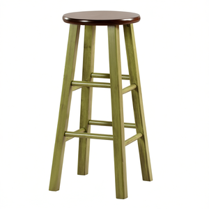Sgabello da Bar Ivy 29 Pollici con Base in Legno Verde Noce, Design Rustico Moderno, Stabile, Arredamento per Bar Domestico - Product Image 1