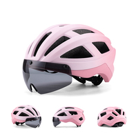 Casque de vélo de route unisexe homologué CE avec lentille magnétique, double coque, léger et respirant