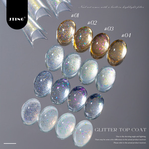 JTING Long Lasting <b>Glitter</b> Top Coat Gel Polish 4colors Work With Any Base Color Gel High Shine Sparkle Finish TPO/Hema Free OEM - Product Image 5