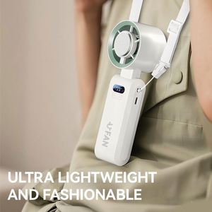 Portable Neckband Handheld 199 Levels Speed 4000Mah <b>Usb</b>-C Rechargeable Digital Display <b>Mini</b> <b>Fan</b> for Outdoor - Product Image 2