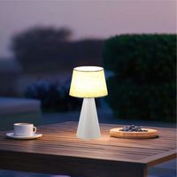 Lampe de chevet LED tactile moderne et minimaliste à piles, avec fonction de gradation, design original, lampe de table en métal pour une ambiance relaxante