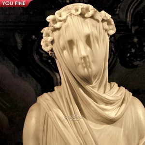Personnalisé sculpté à la main maison romaine <span class=keywords><strong>marbre</strong></span> homme buste voilé <span class=keywords><strong>femme</strong></span> tête Sculpture <span class=keywords><strong>Statue</strong></span> - Product Image 2