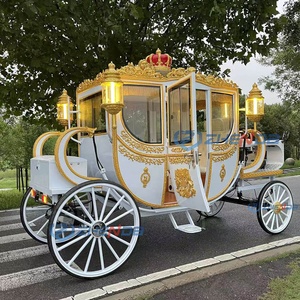 รถม้าไฟฟ้าสำหรับงานแต่งงาน รุ่น Zhenda OEM ปี 2026 สีทอง ประดับตกแต่งอย่างหรูหรา สำหรับการขนส่งพิเศษ - Product Image 2