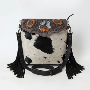 Bolso bandolera de hombro con cremallera de ante de vaca de diseñador para mujer más vendido Correa curtida vegetal tallada a mano elegante nacional - Product Image 1