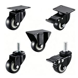 Stainless Steel Iron Nylon Swivel Caster Wheel 125mm Polyurethane Brake Locking Mechanism Industrial Use 250kg Capacity - Product Image 1