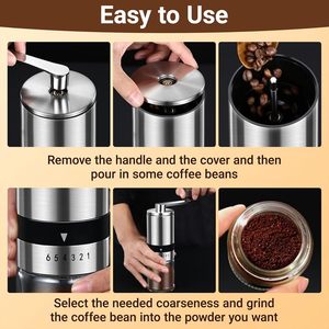 Moulin manuel à café et épices, grande capacité, avec moulin à café expresso et moulin à épices, à noyau en céramique, pour la cuisine - Product Image 5