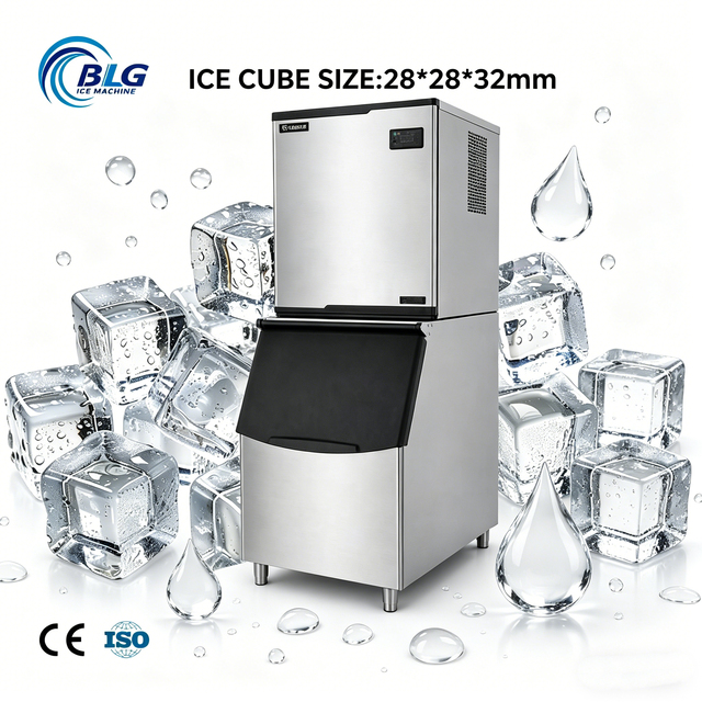 BLG Smart One Click Self-Cleaning Commercial Ice Maker Water/Air Cooling Energy Saving Big Cube Ice Machine for Bar Pub Club