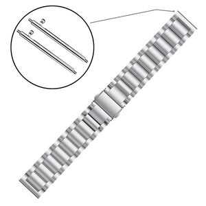 Correas de <span class=keywords><strong>Reloj</strong></span> <span class=keywords><strong>Inteligente</strong></span> de 18mm 20mm 22mm para Samsung, Garmin, Huawei, Accesorios Plateados de Lujo para <span class=keywords><strong>Hombre</strong></span>, Correas de Acero Inoxidable - Product Image 2