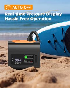 Pompe à air SUP 22 psi avec batterie lithium intégrée, pompe électrique gonflable pour kayak, camping, tente - Product Image 5